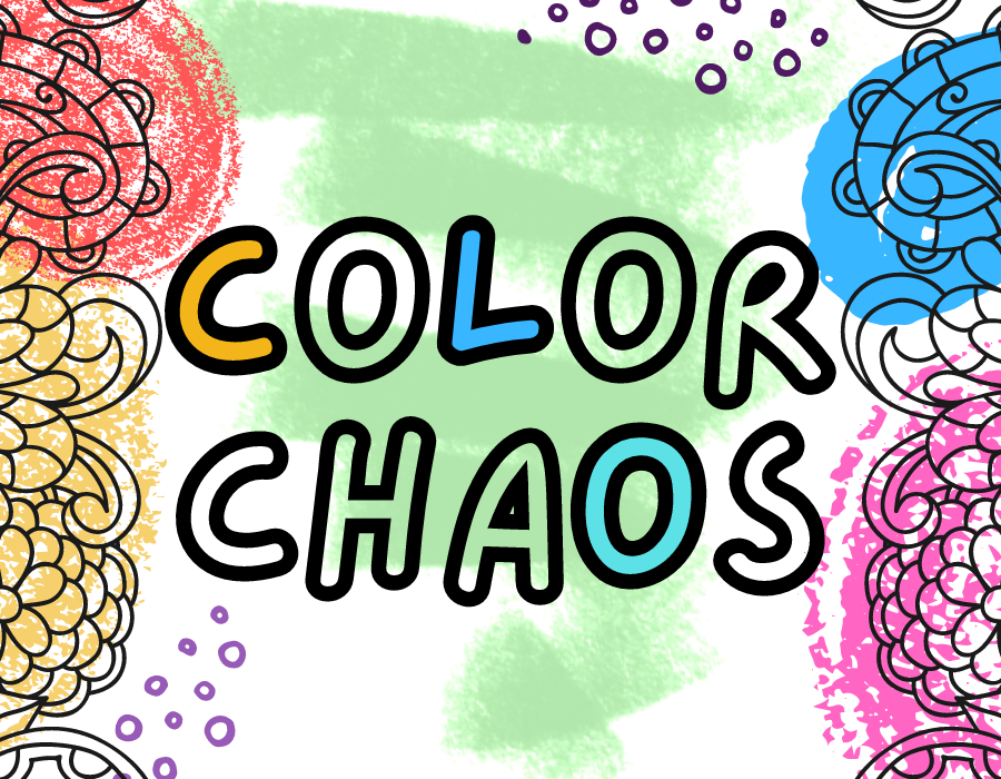image reads "COLOR CHAOS" with colors and scribbles all over