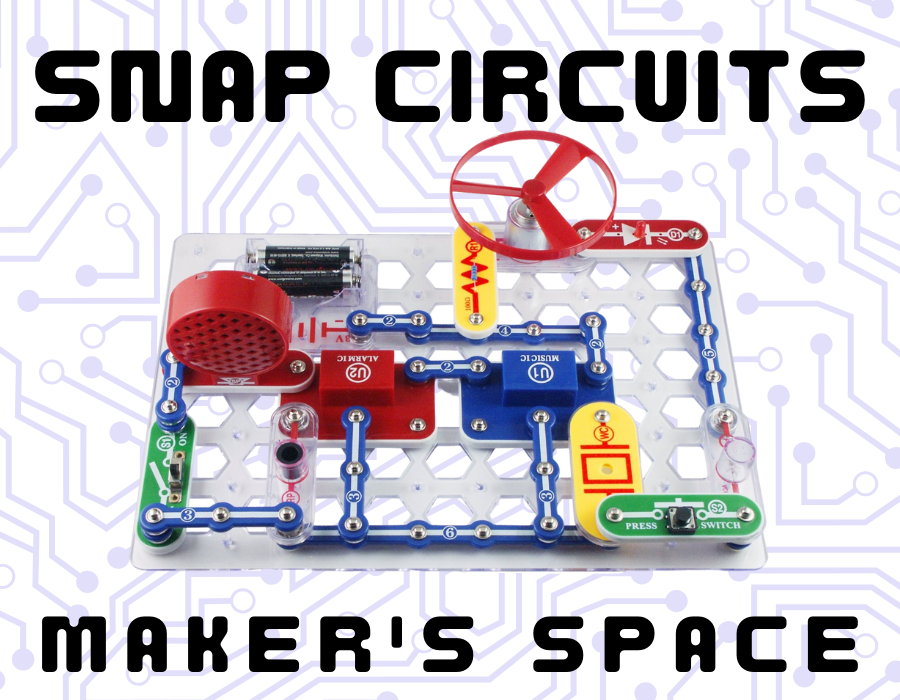 image shows a snap circuit with the title of the program on it