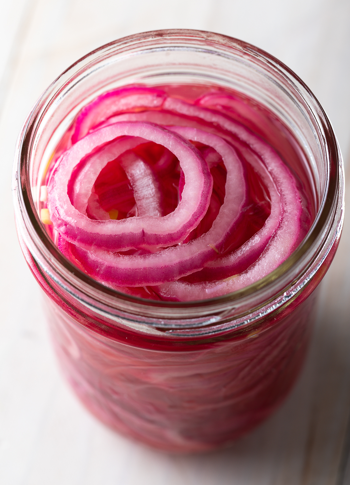 jar of sliced pickled red onions