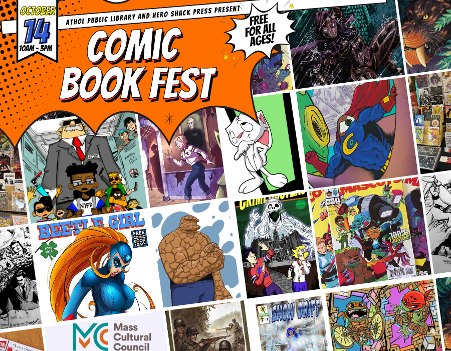 Comic Book Fest - with artwork from participating artist in diagonal tiled collection