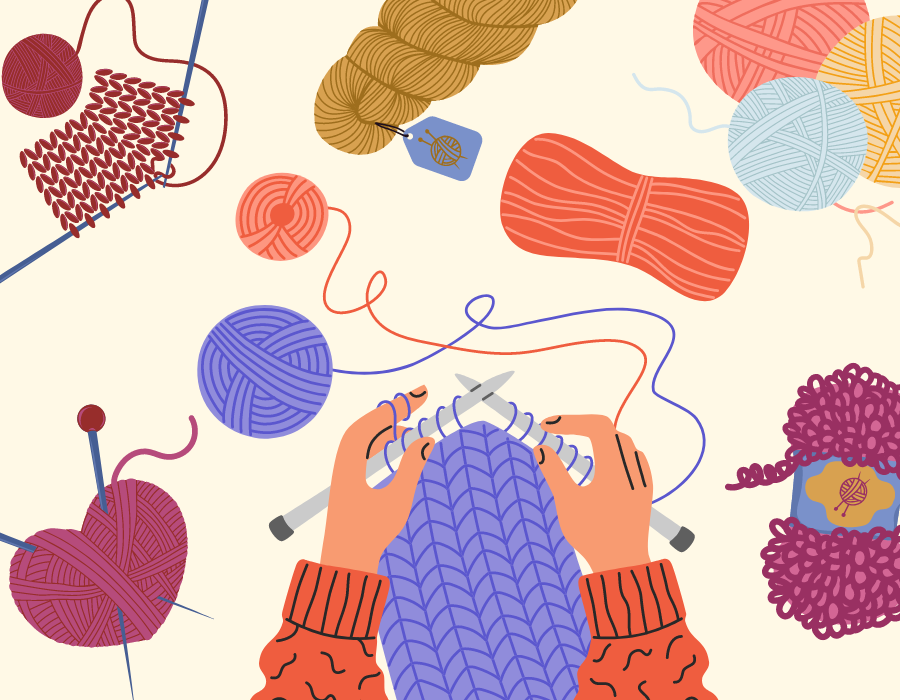 image shows knitting notions