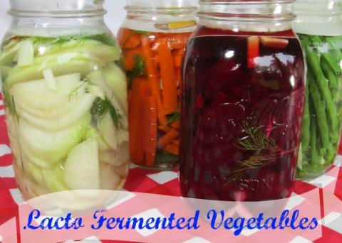 Fermented vegetables in jars