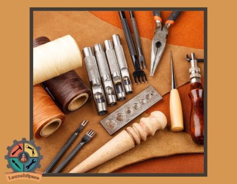 leather working tools and launchspace logo