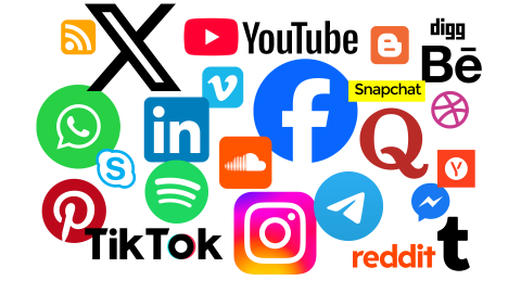 lots of colorful social media icons