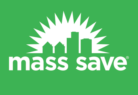 Green and white Mass Save logo