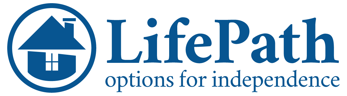 blue Lifepath logo with house