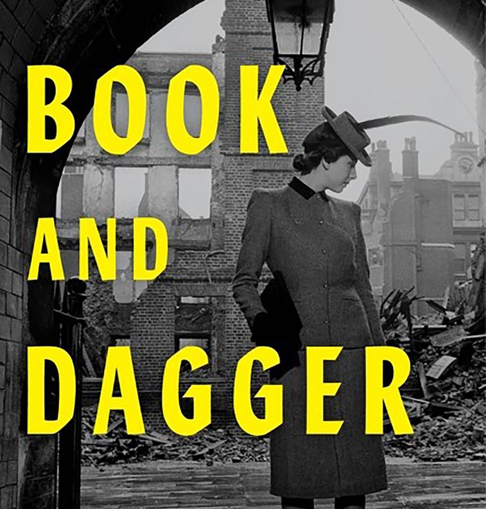 Image of a woman with the words book and dagger across her